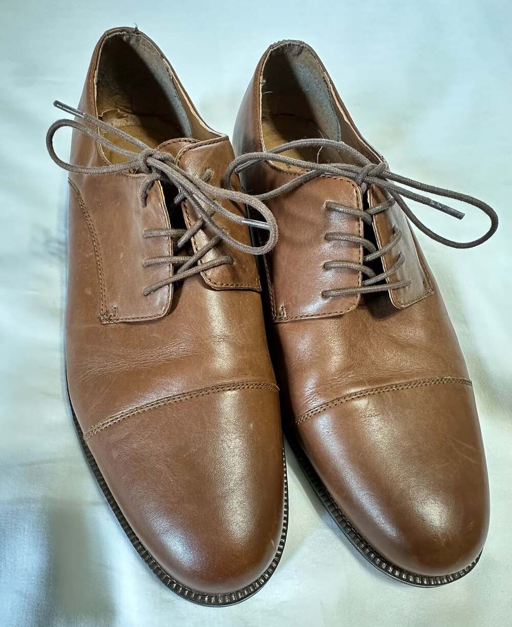 G.H. Bass & Co. Cleaver Cap Toe Oxford Dress Shoes Brown Men's 11W